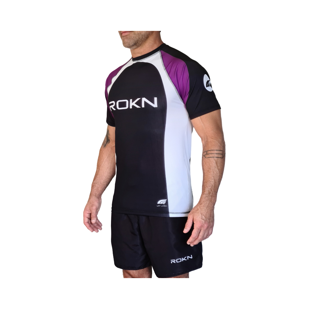 Camiseta ROKN Rashguard Manga Curta RANK Roxo