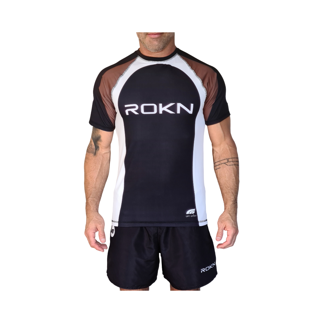 ROKN Rashguard Short Sleeve RANK T-Shirt Brown
