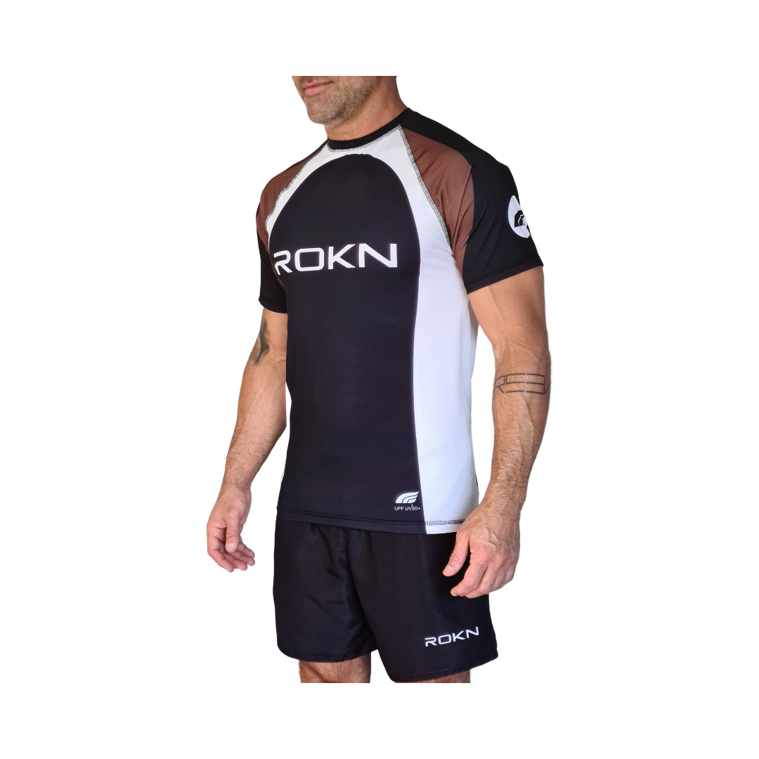 ROKN Rashguard Short Sleeve RANK T-Shirt Brown
