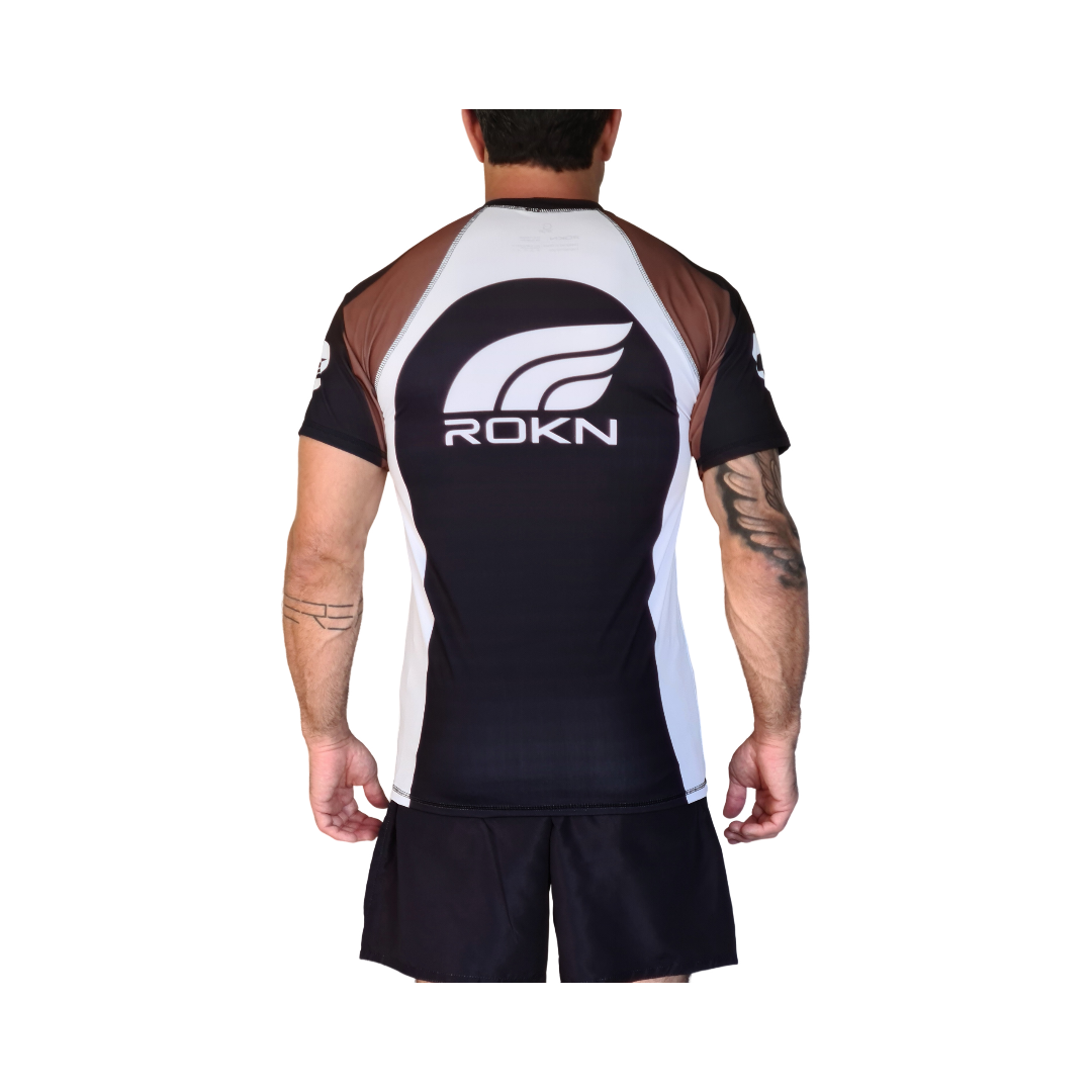 ROKN Rashguard Short Sleeve RANK T-Shirt Brown