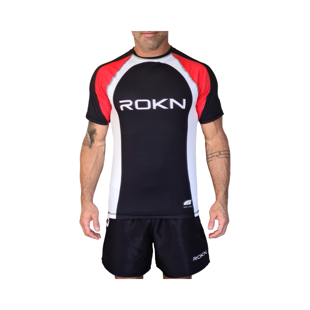 Camiseta ROKN Rashguard Manga Curta RANK Preto