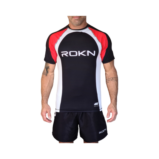 Camiseta ROKN Rashguard Manga Curta RANK Preto