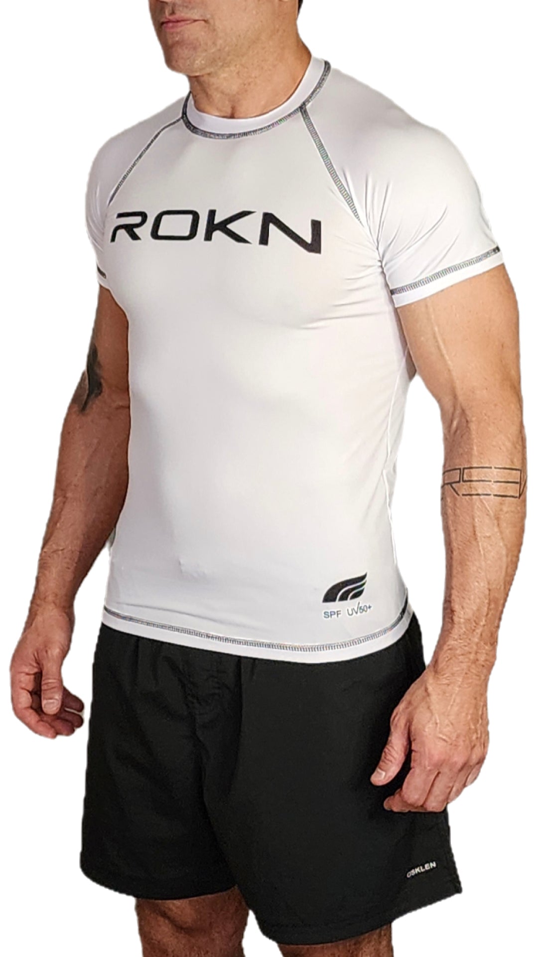 Rashguard ROKN Manga Curta STAMP Branco