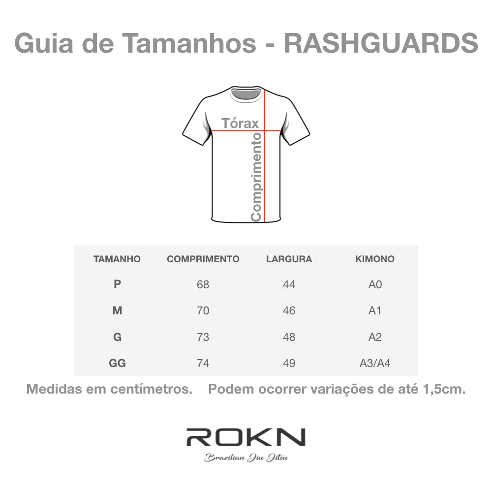 Camiseta ROKN Rashguard Manga Curta RANK Preto