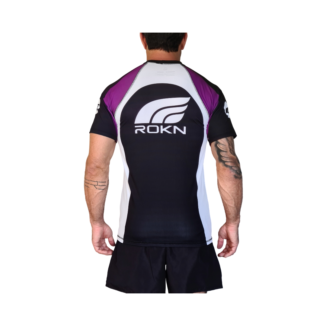 Camiseta ROKN Rashguard Manga Curta RANK Roxo