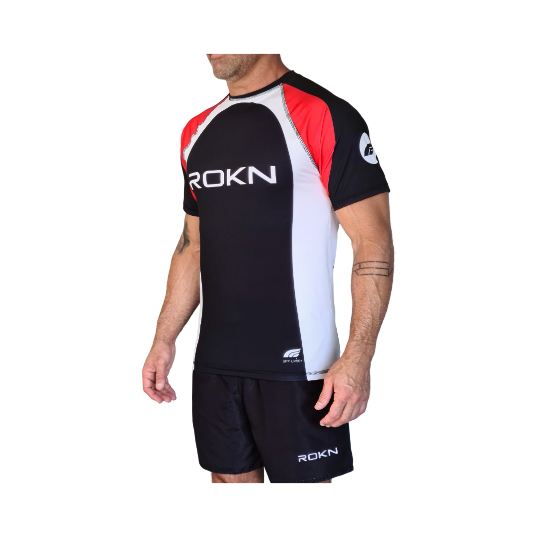 Camiseta ROKN Rashguard Manga Curta RANK Preto