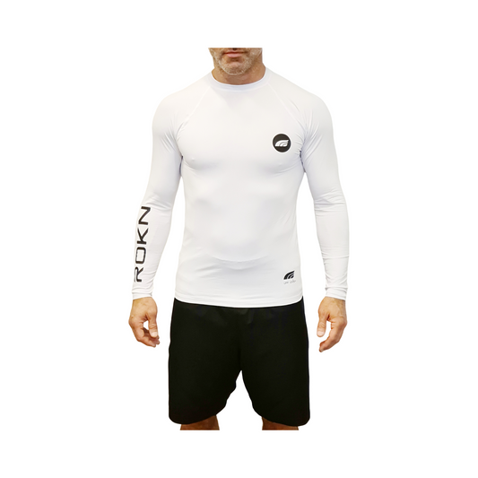 Camiseta ROKN Rashguard Manga Longa THERMOLITE  UV Branco Masculino