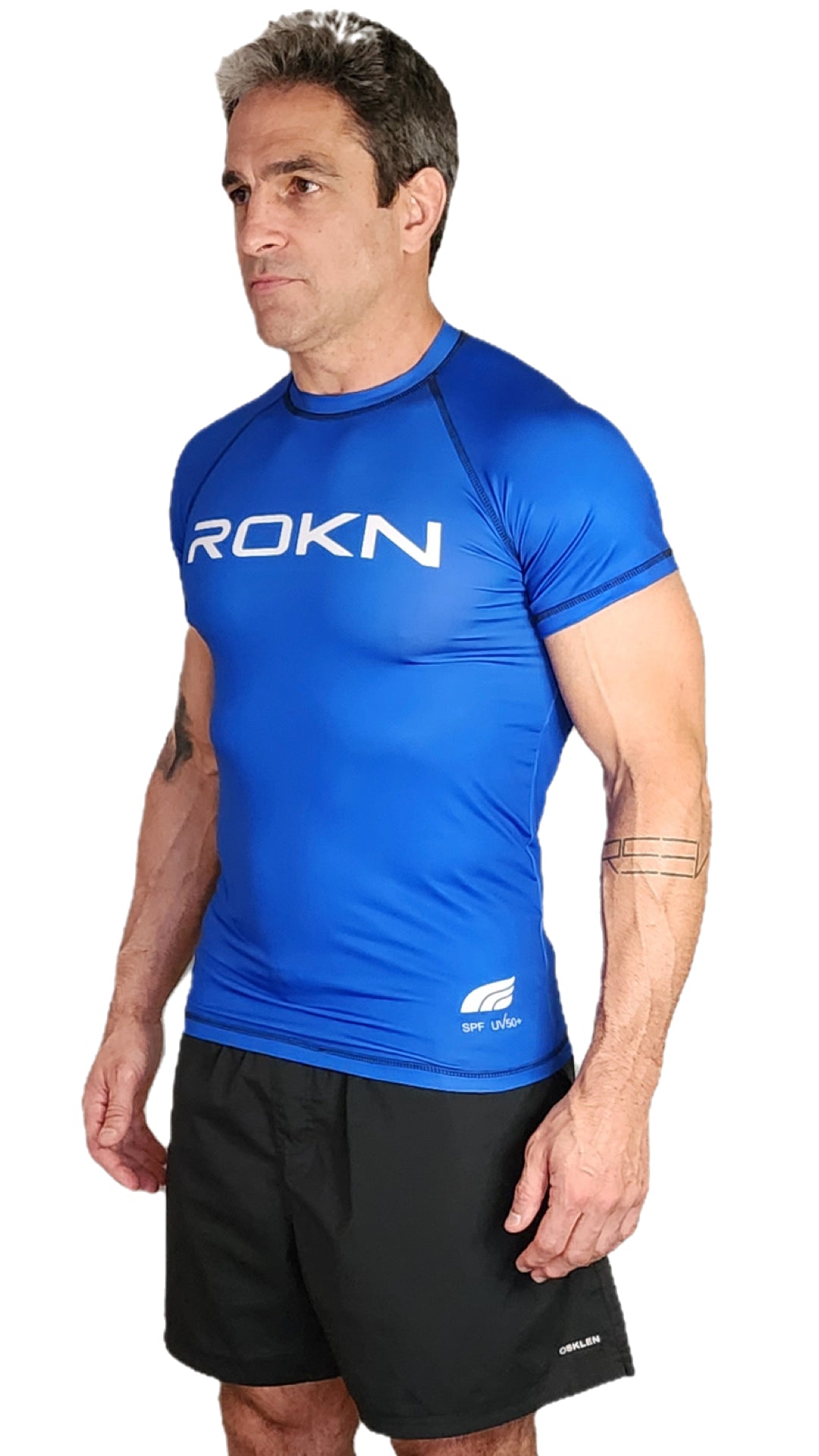 Rashguard ROKN Manga Curta STAMP Azul