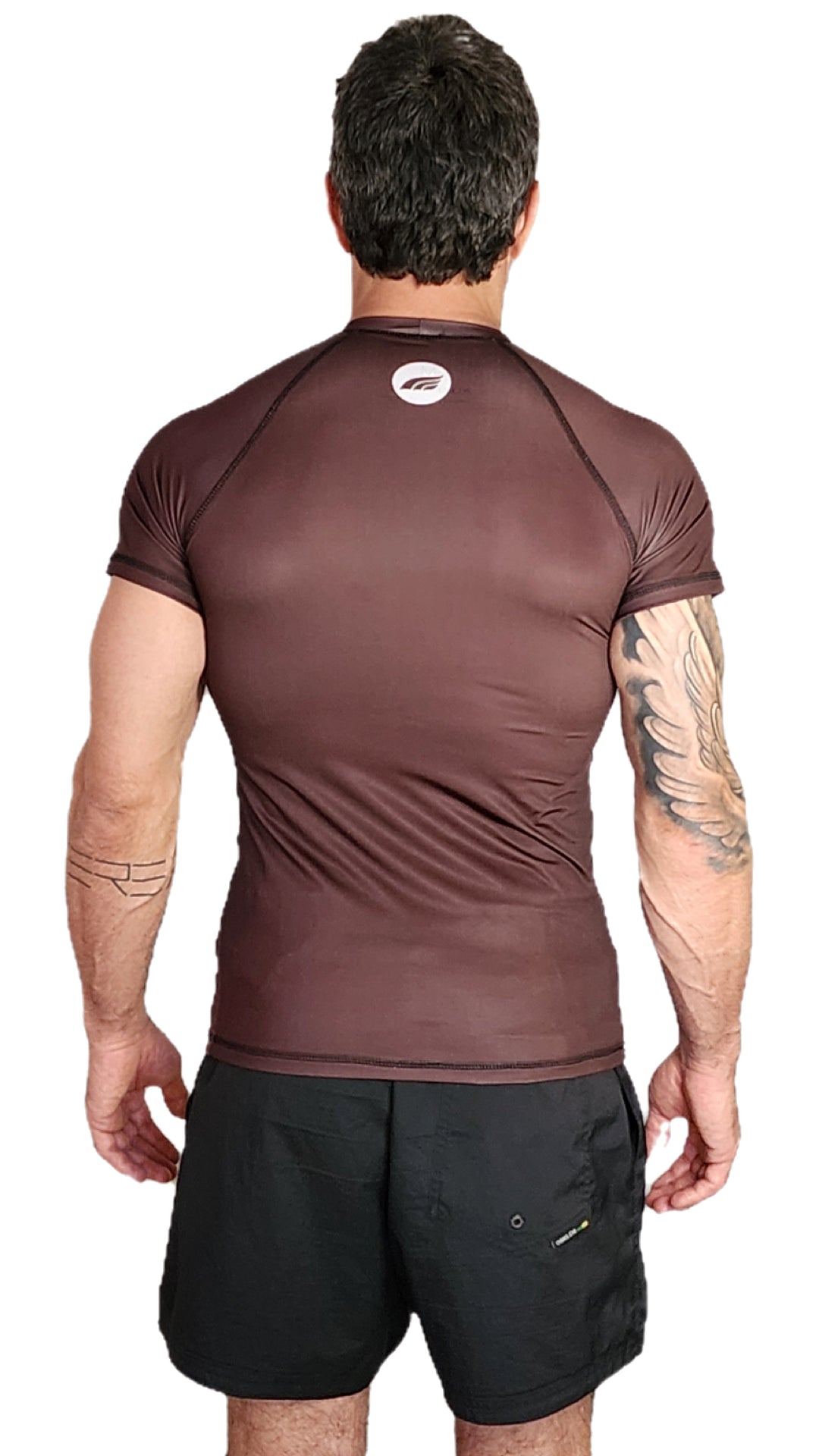 Rashguard ROKN Manga Curta STAMP Marrom