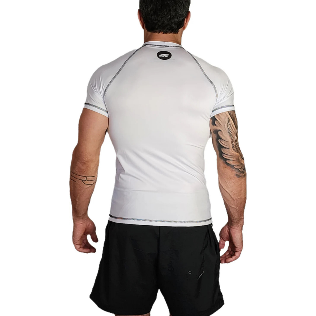 Rashguard ROKN Manga Curta STAMP Branco
