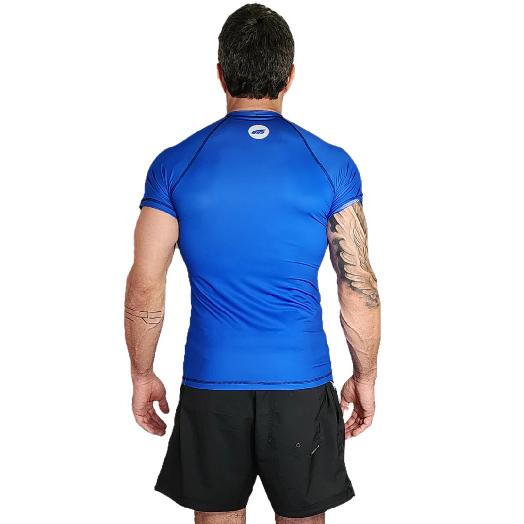 ROKN Rashguard de manga corta STAMP Azul