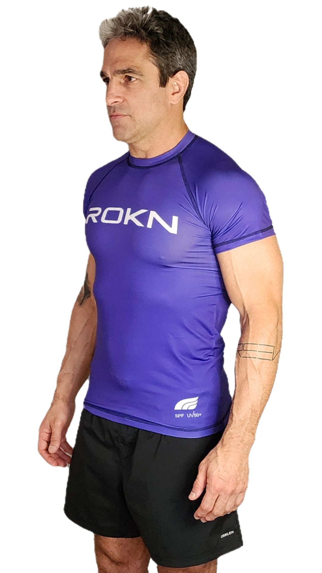 Rashguard ROKN Manga Curta STAMP Roxo