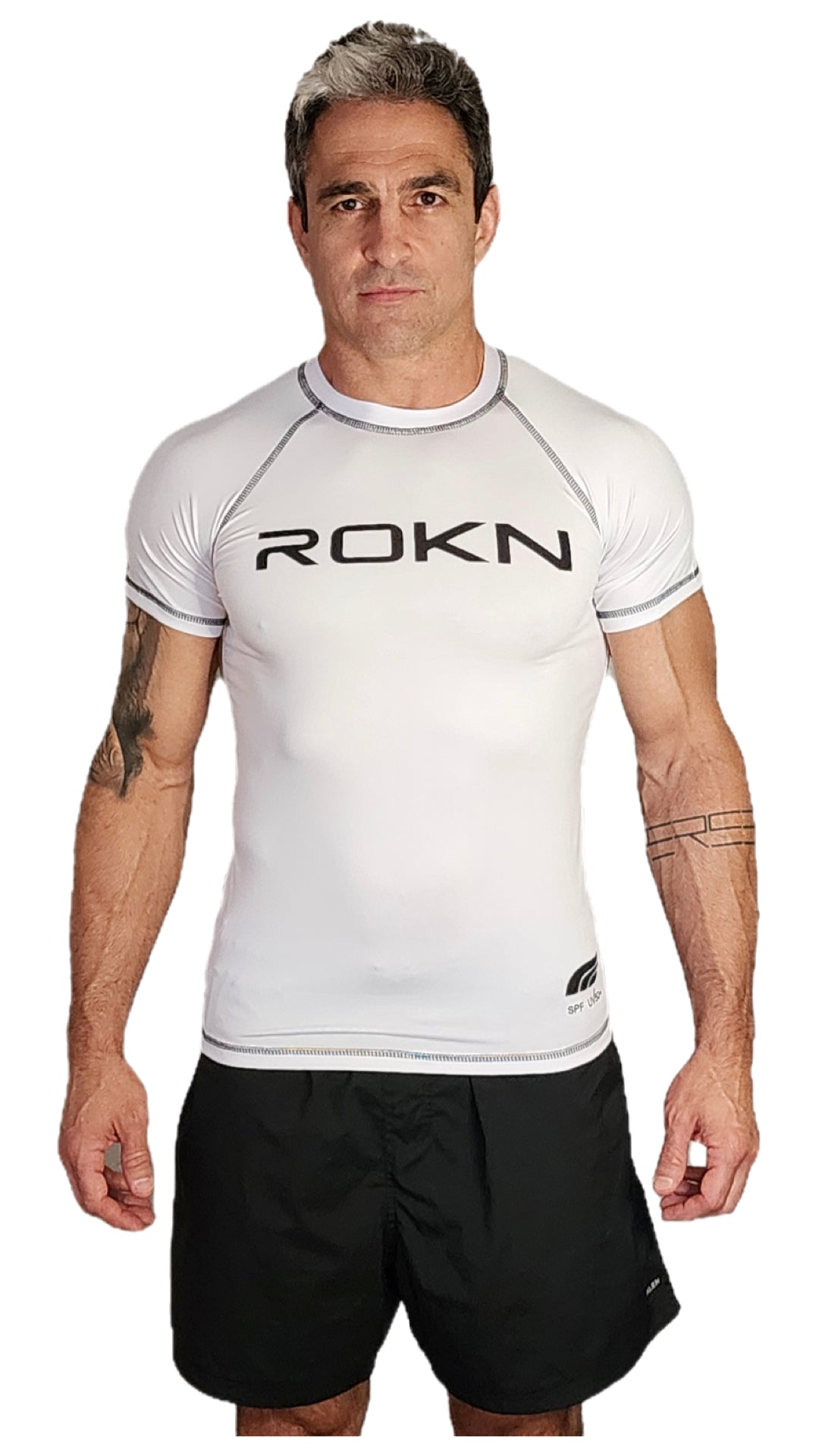 Rashguard ROKN Manga Curta STAMP Branco